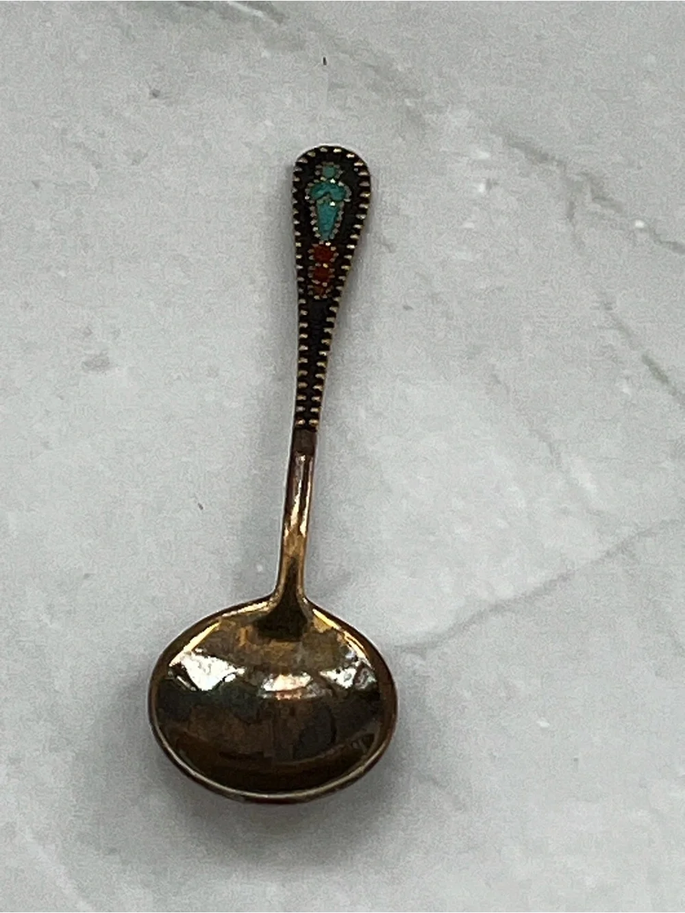 Vintage Soviet-era 875 silver miniature salt spoon
